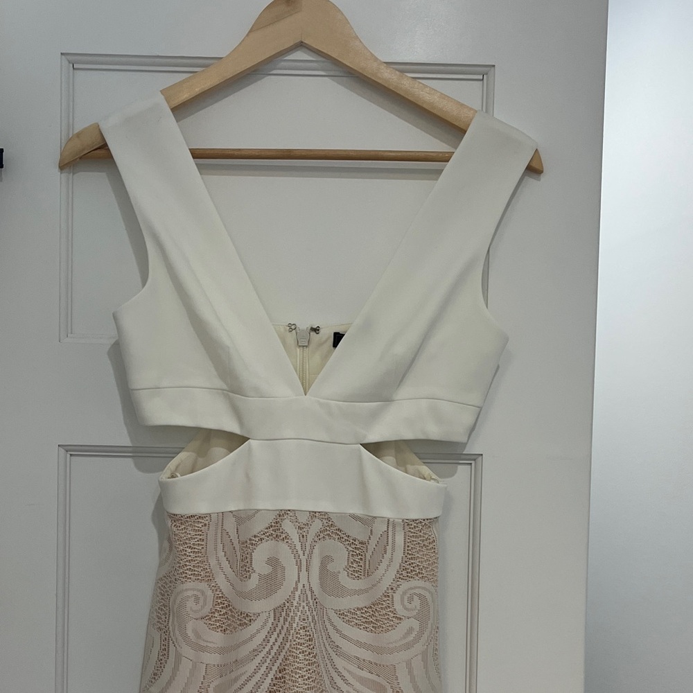 BCBGMaxAzria Cream and Tan Maxi Dress - Picture 4 of 5